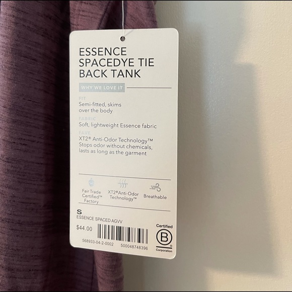 EUC-  Athleta Essence Space Dye Tie Back Tank SMALL - Picture 8 of 8